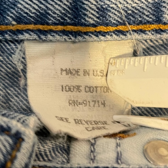 VTG Armani J Sz 33 Button Fly Cut Off Jeans Shorts - Picture 7 of 8